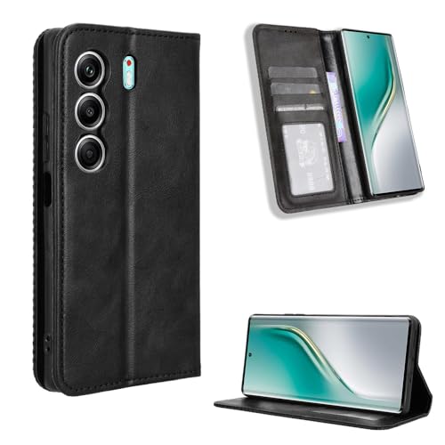 Étui portefeuille Tecno Camon 40 4G clapet en cuir élégant CM5