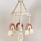 Baby Crib Mobile Macrame Rainbow Baby Mobile, Baby Crib Mobile for Girls, Neutral Nursery Mobile, Ce
