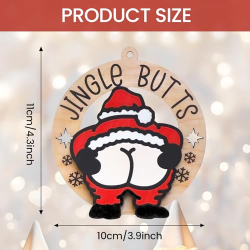 Image of 2025 Funny Christmas Wooden Ornaments, Novelty Christmas Ornament Funny Wooden Hanging Decoration for Tree Home, Funny Inappropriate Christmas Ornaments, Santa Claus
