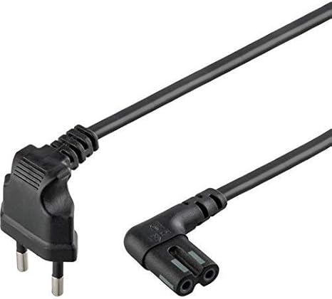 CABLEPELADO Cable alimentacion IEC-320 acodado - C7 acodado Playstation 1 M Negro