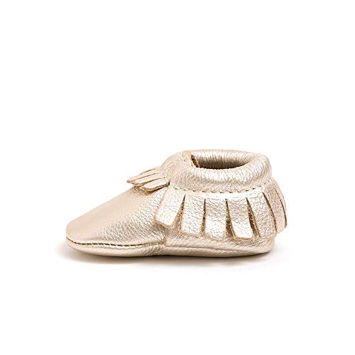 Freshly Picked - Soft Sole Leather Moccasins - Newborn Baby Girl Boy Shoes - Size 0 Platinum #TOP2