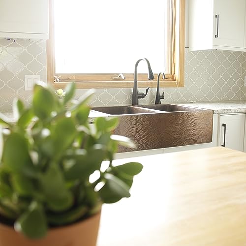 Lange-Copper-32-Farmhouse-Apron-Kitchen-Sink-and-Care-Kit-Double-Bowl Lange Copper 32 Farmhouse Apron Kitchen Sink and Care Kit Double Bowl