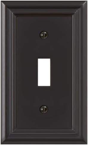 AMERELLE 94TORB Continental Single Toggle Cast Metal Wallplate in Oil Rubbed Bronze, 1 Toggle
