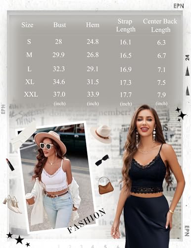 Image of Avidlove Lace Bralette for Women Spaghetti Strap Tank Top V Neck Slim Basic Camisoles,Pack of 2