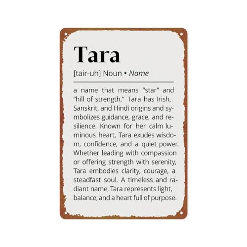 Tara Name Meaning Posters Aluminum Metal Sign 8x12 Inch For Living Room Bedroom Bathroom Decoration