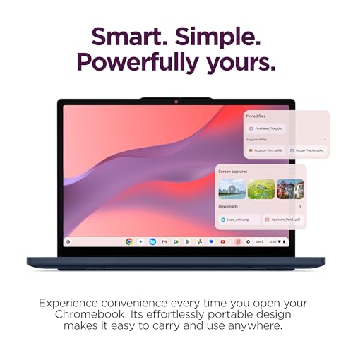 Image of Lenovo Chromebook m 14 inch - Everyday Laptop - Google Gemini - MediaTek Kompanio 540 CPU - 14 inch WUXGA IPS Display - 8GB RAM - 64GB UFS Storage - Integrated Arm Mali-G57 MC2 GPU - Cosmic Blue