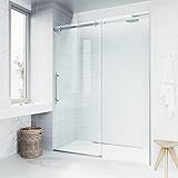 VIGO Adjustable 56-60 in. W x 78.75 in. H Luca Frameless Sliding Rectangle Shower Door with Clear Tempered Glass and Stainless Steel Hardware in Chrome Finish with Reversible Handle