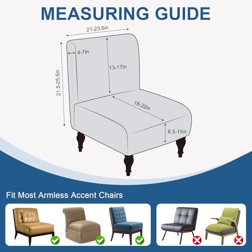 ANARACHON Armless Accent Chair Cover