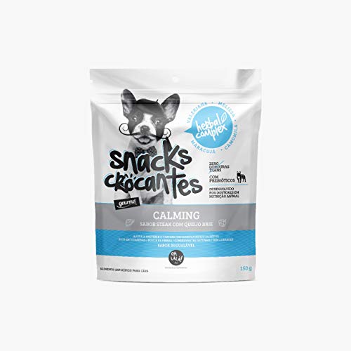 Snack Crocante Herbal Complex Calming The French Co. Raça Adulto, Sabor Steak com Queijo Brie, 150 g