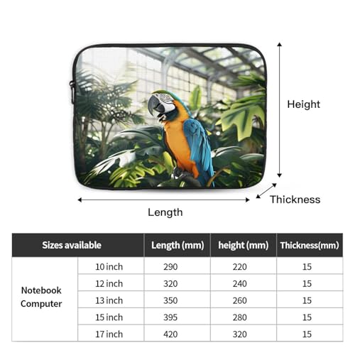 Yellow Parrot Laptop Sleeve Case 12 Inch Suitable for Notebook Computer Tablet Traveling Carrying Simple Case4