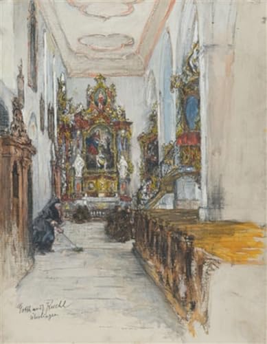 Lienzo Veduta dell'altare laterale para decoracion de salones clasicos y despachos