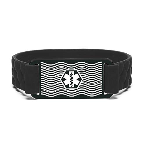 Sports ID Bracelets Silicone Medical ID Alert Bracelets Waterproof Emergency ID Bracelets for Men Women Children Free Engraving