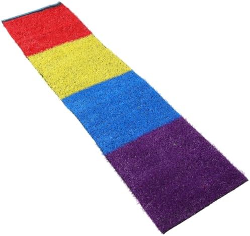 Rainbow Fake Grass Playground Mat, Plastic Artificial Turf | Easy Clean ...