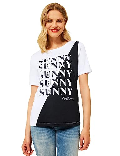STREET ONE Damen A318190 Sommershirt, White, 42