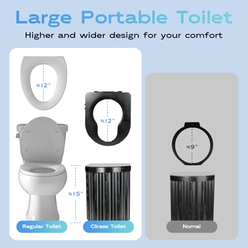 Clirass Camping Toilet con Tienda de Privacidad Plegable, Baño Portátil para Exteriores, Tienda de Ducha y Vestidor con Bolsa para Viajes en RV, Camión, Playa y Pesca miniatura 4