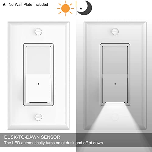 Sozulamp Illuminated Light Switch-Esay To Install,No Neutral Wire,Single-Pole Decorator Paddle Rocker Light Switch With Night Light,15Amp 120/277Volt(Glossy White, 4 Pack) #TOP2