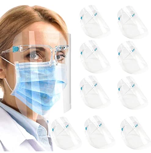 sb components Visiera protettiva integrale per il viso con occhiali, visiera trasparente resistente per prevenire la saliva, fumi di olio, lenti antiappannamento per attività quotidiane e lavoro (10)