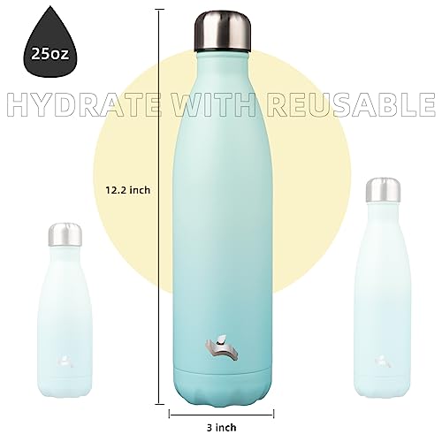 Image of Konokyo Insulated Water Bottles,25 oz Double Wall Stainless Steel Vacumm Metal Flask for Sports Travel,Mint