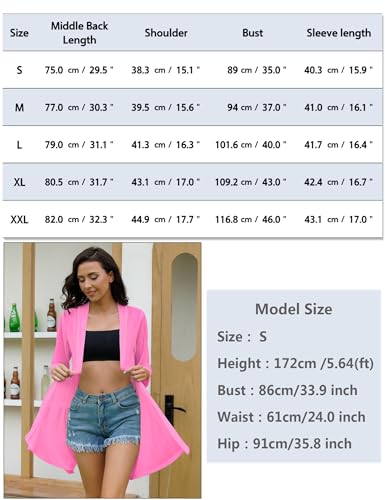 Image of iClosam Women Casual 3 /4 Sleeve Sheer Open Front Cardigan Sweater Kimono