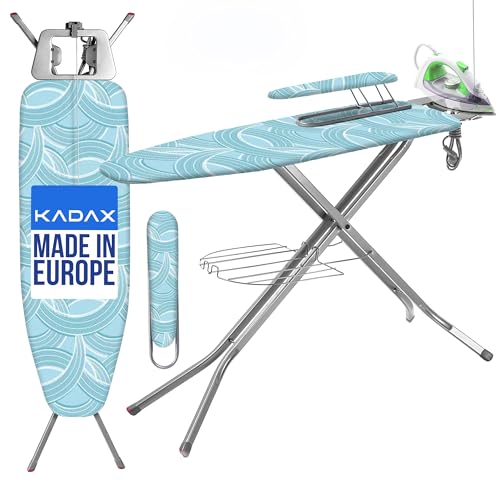 KADAX Bügelbrett mit Ärmelbrett, 120x30cm & 49x11cm Bügelfläche,...