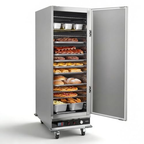 Image of VEVOR Electric Hot Box Food Warmer, 16-Tier Commercial Warming Cabinet with Water Tray, Single-Door and Adjustable Shelves, Stainless Steel Food Warmer Cabinet, for Restaurant, Kitchen, Pizza, Chicken