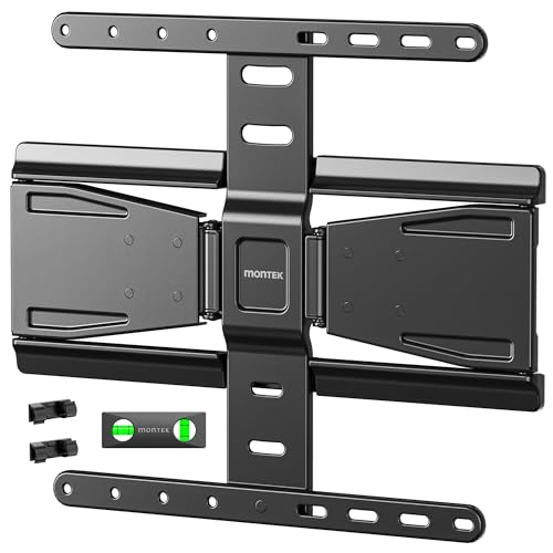 Image of monTEK 0.77 inch Ultra Slim TV Wall Mount for 37-75 Inch TVs, up to 143 lbs | Low Profile Full Motion TV Bracket, Smooth Swivel /Tilt /Level, Articulating Dual Arms, Max VESA 400x400mm, Fits 16 inch /18 inch Studs