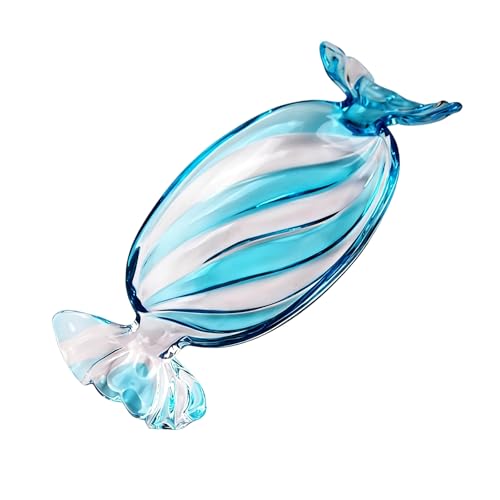 ZEPFJHE Plato de cristal para dulces de Navidad, bandeja para servir postres, galletas, aperitivos, platos de postre, centros de mesa, decoración de cristal, colorido plato de caramelos