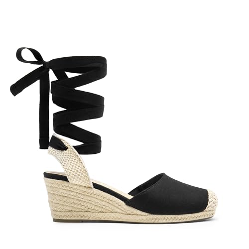 DREAM PAIRS Women's Wedge Sandals Platform Close Toe Espadrilles Strappy Lace Up Sandals Cute Fashion Comfortable Dressy Beach Vocation Summer Shoes2
