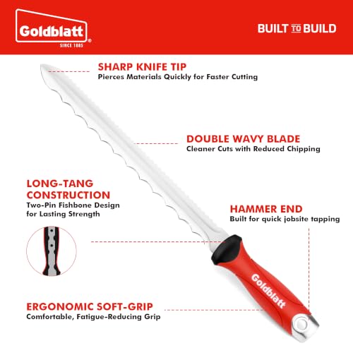 Image of Goldblatt 11 inch Rockwool Insulation Knife, Sod Cutter Tool for Fiberglass