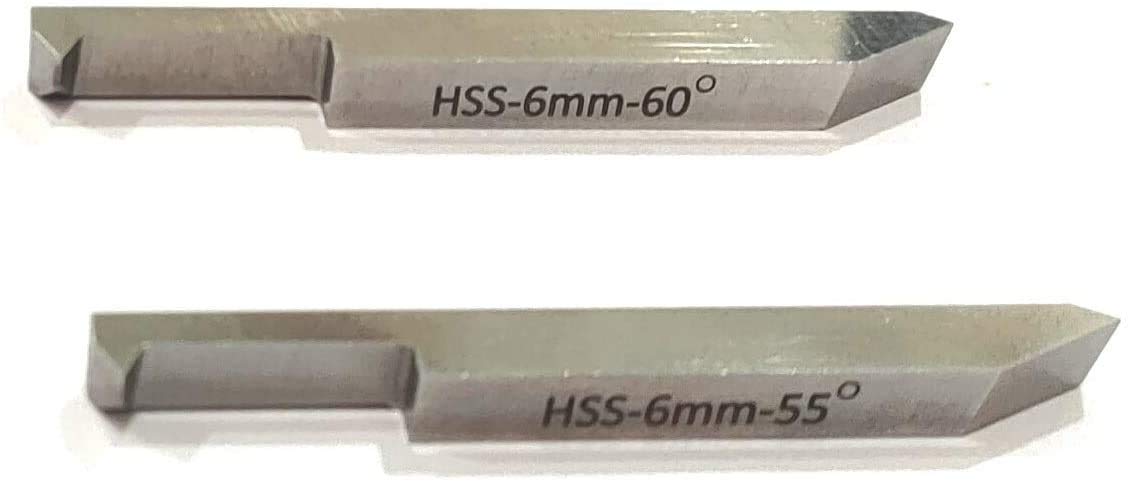 Set Utensili HSS Per Filettatura A Doppia Estremità – Per Tornio, Filettatura Esterna/interna, Angoli 55° E 60°, Gambo 8x8 Mm, M2 Temprato 55 HRC