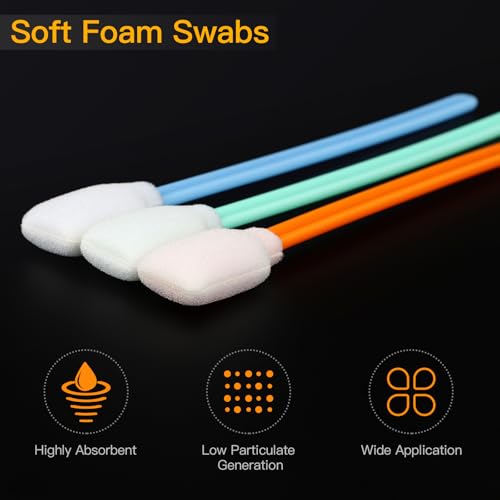 50pcs 5.1\" Foam Printer Cleaning Swabs Sticks - Square Lint-Free Foam Tip Swab for Camera, Inkjet Printer, Painting, Optics Lens Equipment (Blue, 50PCS) - Thumbnail 3