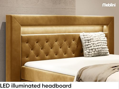 MEBLINI Boxspringbett Elektrisch Verstellbar mit LED - Gepolstert Doppelbett mit Matratzen und Toppers - Polsterbett - Bett mit Kopfteil - SANTORE - 140x200 - H3/Braun Samt – Bild 5