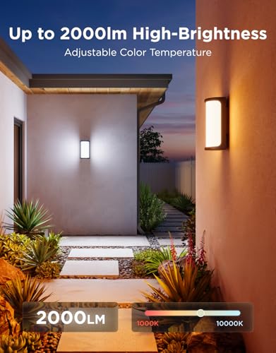 Image of Govee Outdoor Wall Lights Pro, 2 Pack, 2000LM, RGBICWW 72-Zone Customization, Music-Sync, IP67 Waterproof for Outdoor Decor, Porch, Garage, Yard, Patio, Compatible with Alexa, Google Home and Matter