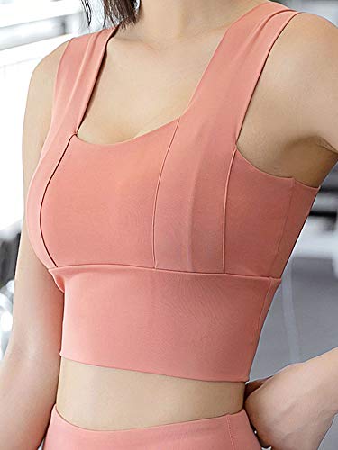 DECDEAL Sutiã esportivo feminino push-up à prova de choque acolchoado tops recortados com tope regat