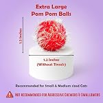 30 Pieces 1.2 inches Sparkle Pom Pom Balls for Cat - Interactive Glitter Balls, Multicolor, Best as Kitten Play Toys - Image 2