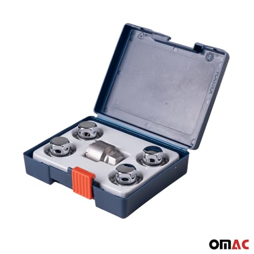 OMAC Wheel Lock Kit for Lincoln Navigator 2010-2014 M14X2 Nut Chromed 4Locks & 1Key