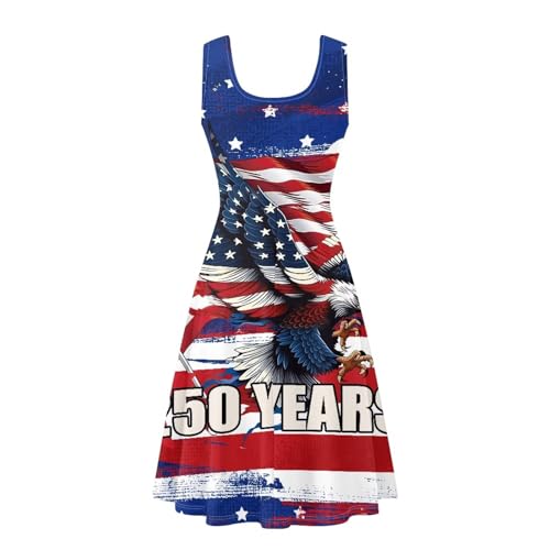 Image of Dreaweet Casual Sleeveless Dresses for Women Girls, Round Neck Tank Dresses with Pockets Summer Sundress Size XS-4XL