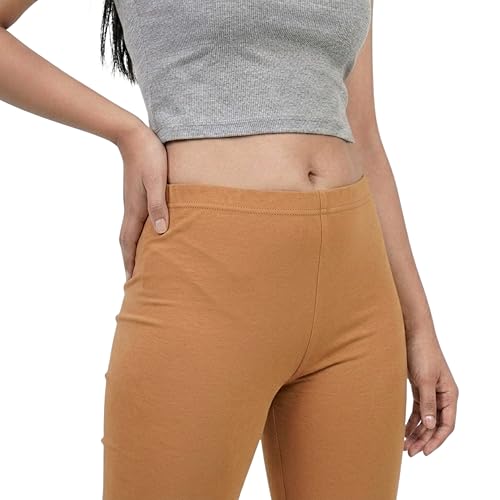 Image of Women's Cotton Lycra Cycling Shorts | 95% Cotton 5% Spandex | Stretchable Knee Length Tights for Gym, Yoga & Sports