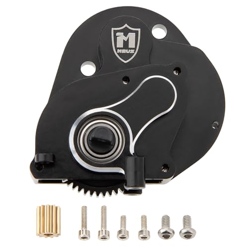 MEUS Racing SCX24 Brushless Transmission Aluminum Complete Gearbox for 1/24 Axial SCX24 RC Crawler (Black)