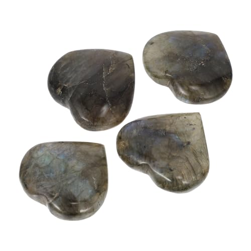 Cristaux de roche en cœur de lot de 4 pierres naturelles Ipetboom multicolores