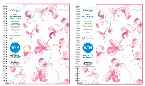 Blue Sky 2021 Weekly & Monthly Planner, Flexible Cover, Twin-Wire Binding, 8.5