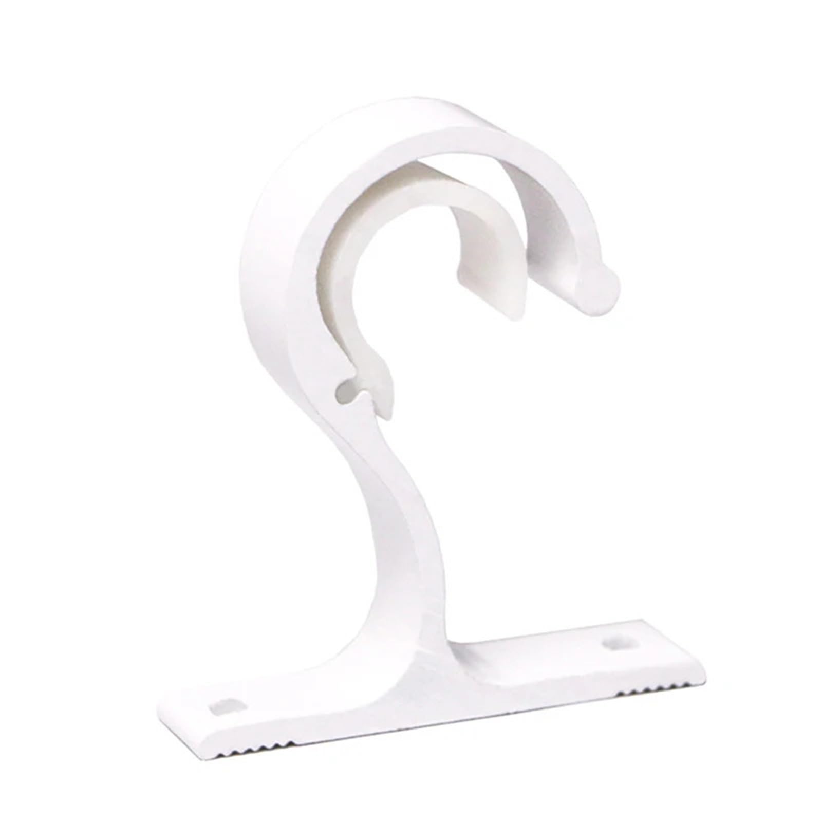 Gbrcen Curtain Rod Brackets 4pcs Curtain Rods Bracket Hanger Hook Rod Support Clamp Crossbar Fixing Clip Wall Hooks Organizer Rails Rack Home Storage(White)