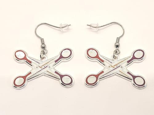 Lesbian Pride Scissors Earrings in WLW LGBT+ Flag Colors | Subtle Pride Jewelry3