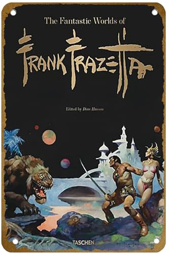 The FANTASTIC WORLDS OF FRANK FRAZETTA �|�X�^�[ ���B���e�[�W ���^�� �u���L�Ŕ� ���S �t�@�~���[ �N���u �o�[ �J�t�F �x�b�h���[�� �A�[�g �� ���� �M�t�g 20.3 x 12 cm
