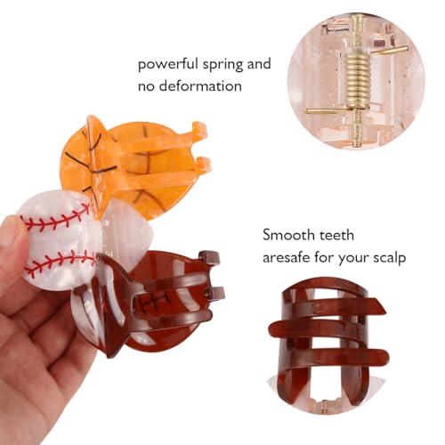 Acetate Sports Hair Claw Clips, 1 Piece, Baseball, Basketball, Soccer Designs
