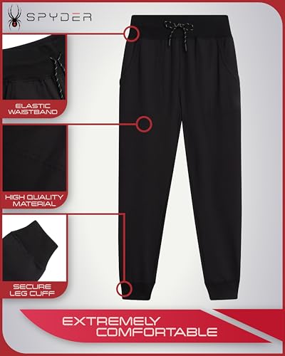 Spyder Women's Jogger Sweatpants - High Waisted Fleece Lined Athletic Joggers with Pockets for Casual Workout (Sizes: S-XL)2