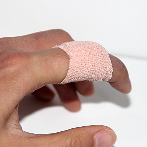 DL Volleyball Sports Finger Tape 1" W X 11.8' L-Stretched (Skin, Set of 6) Protect Finger 100% Cotton Strong Strapping Tape