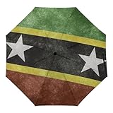 Paraguas de moda vintage con bandera de San Vicente para la lluvia, compacto, tríptico, plegable, a prueba de viento, paraguas de viaje manual