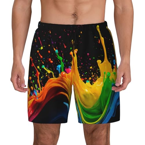 Pantalones cortos de secado rápido con estampado de pintura para entrenar y surfear en verano