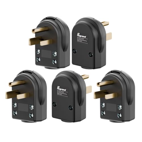 JORINDO 5pcs NEMA 5‑50P Straight Male Plug,50A 125V